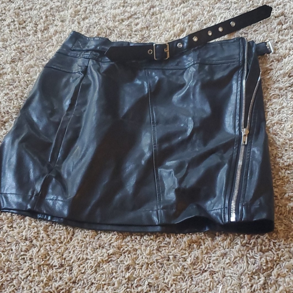 NWT Forever 21 Asymmetric Faux Leather Skirt